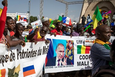 Демонстрация в поддержку России по случаю 60-летия независимости Мали. Бамако, 22 сентября 2020 года. Фото: AP