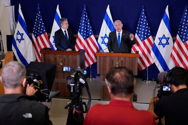 Госсекретарь США Э. Блинкен и премьер-министр Израиля Б. Нетаньяху