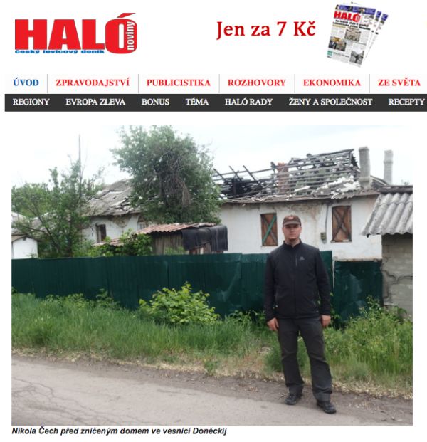 Заместитель председателя общества друзей ДНР и ЛНР Никола Чех дал обширное интервью чешской газете Halo noviny. 