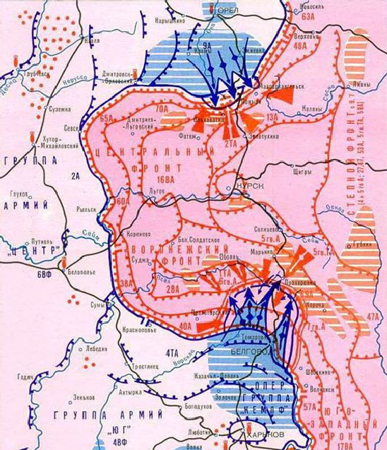 Карта-схема Курской битвы