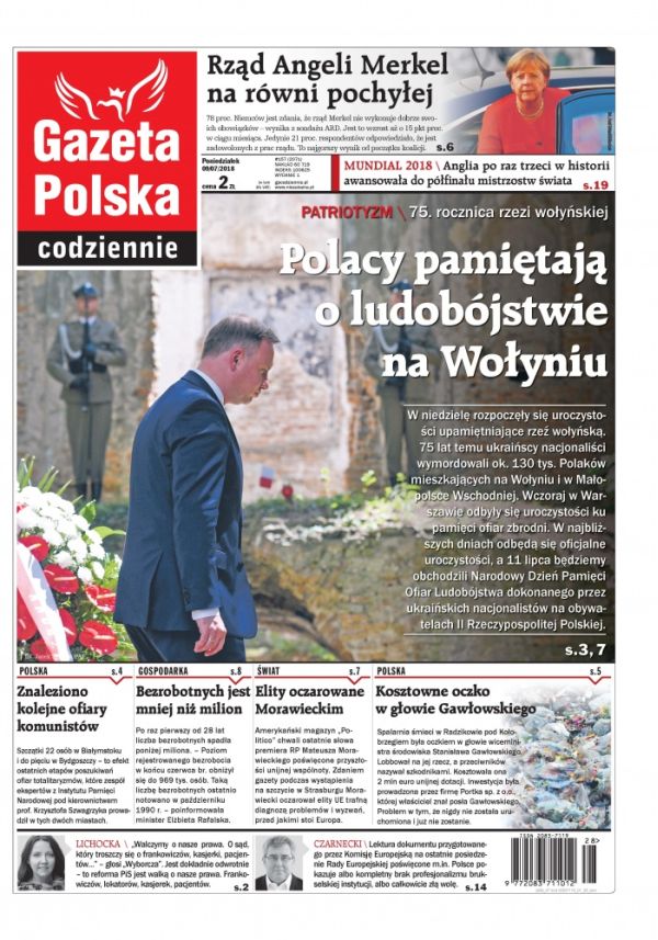 «Поляки помнят о геноциде на Волыни» – первая полоса Gazeta Polska Codziennie