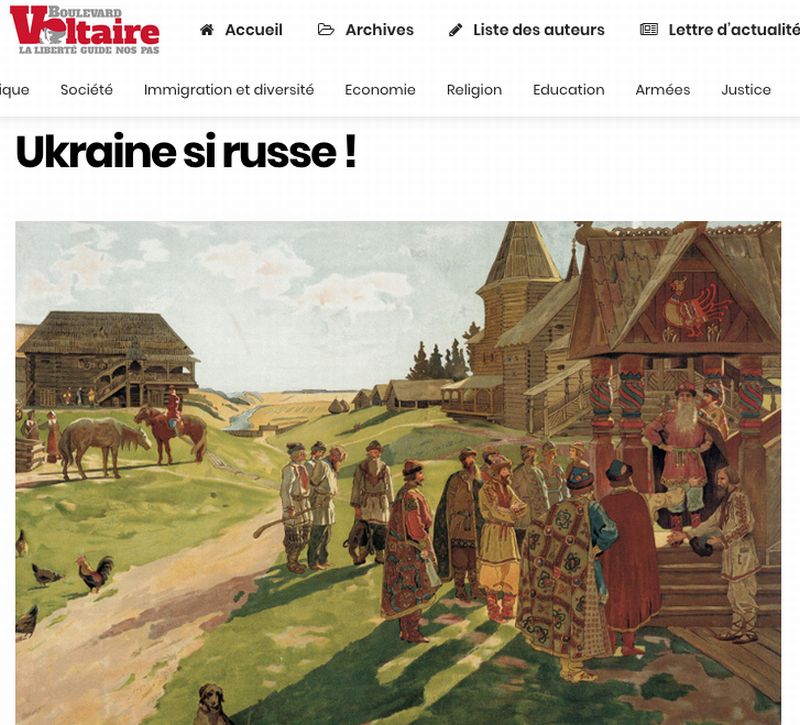 Публикация «Украина такая русская», Boulevard Voltaire