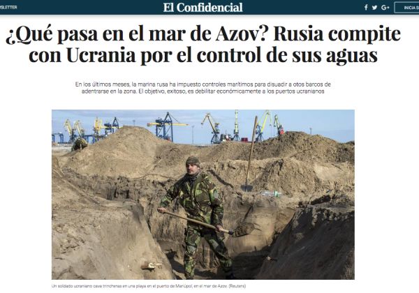 «За последние месяцы ВМС России установили морской контроль, чтобы посторонние корабли не входили в Азовское море. Задача, состоящая в том, чтобы экономически ослабить украинские порты, успешно решается», – бьёт тревогу испанское либеральное онлайн-издание El Confidencial. 