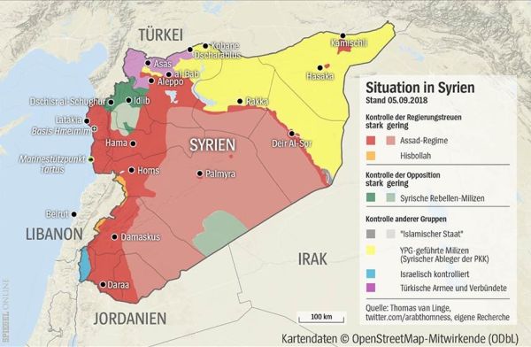 Положение сторон в Сирии на текущий момент