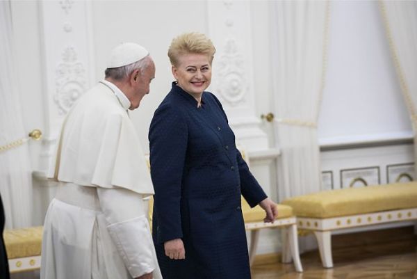 Папа Франциск и президент Литвы Д. Грибаускайте
