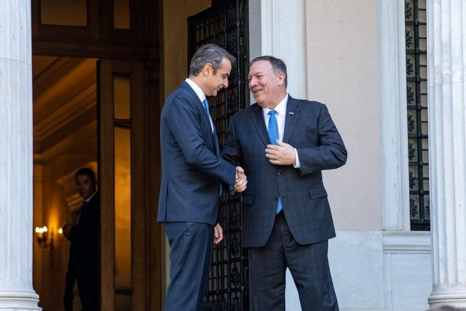 Американский госсекретарь Помпео и греческий премьер Мицотакис