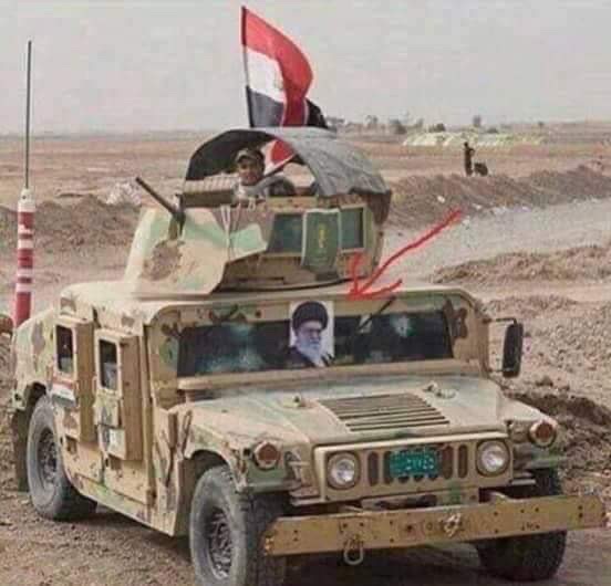 Под иракским флагом, на американском Хамви и с портретом аятоллы Хаменеи