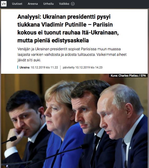 Analyysi: Ukrainan presidentti pysyi tiukkana Vladimir Putinille – Pariisin kokous ei tuonut rauhaa Itä-Ukrainaan, mutta pieniä edistysaskelia