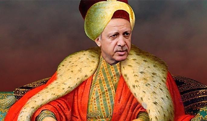 Одно из изображений турецкого президента в султанском одеянии