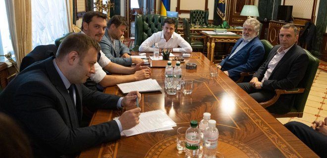 Игорь Коломойский на встрече с Владимиром Зеленским. Фото: Лига