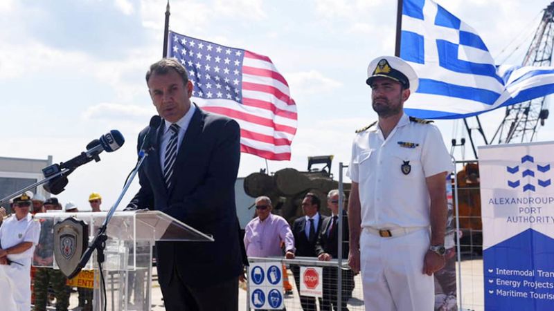 Посол США выступает в порту Александруполис