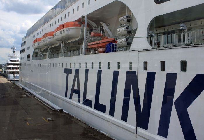 Паромы эстонской судоходной кампании Tallink Grupp ютятся у причалов.