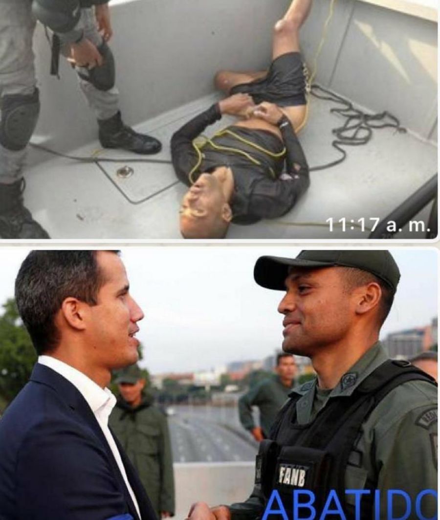 В числе убитых в ходе операции «Негро Примеро» диверсантов – известный наёмник, бывший капитан Национальной гвардии Венесуэлы Роберт Колина (позывной «Пантера»). В сети имеется фотография, на которой он дружески беседует с Гуайдо.