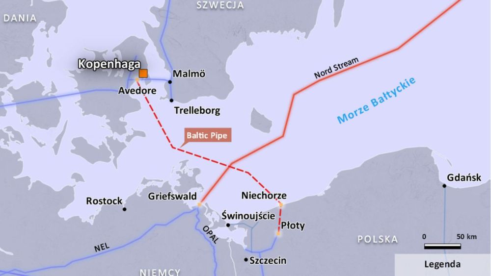 Газопровод Baltic Pipe в проекте. Фото: radioszczecin.pl