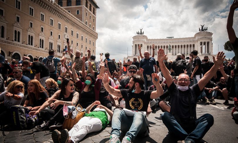 Протест ультраправых в Риме