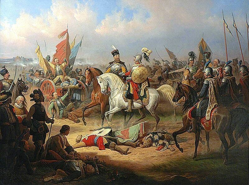 Ян Гневаш. Битва при Кирхгольме 1605 г. Никакого белорусского флага на ней нет.