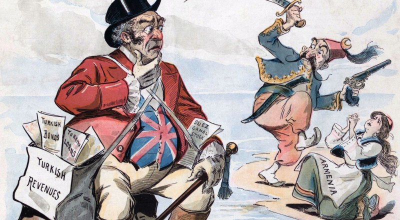 Великобритания, Турция и Армения в карикатуре 19 века
