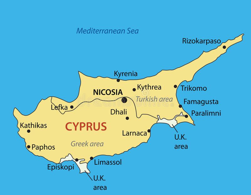 Греческая карта разделенного острова