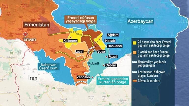 Карта Южного Кавказа в турецкой газете Миллиет