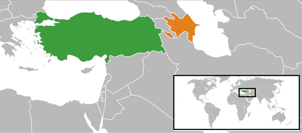 Турция и Азербайджан на карте региона и мира