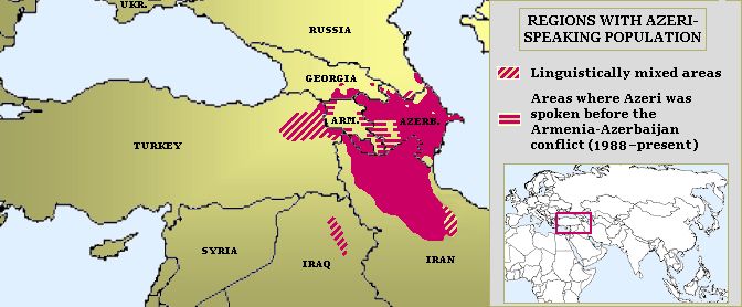 Расселение азербайджанцев в настоящее время