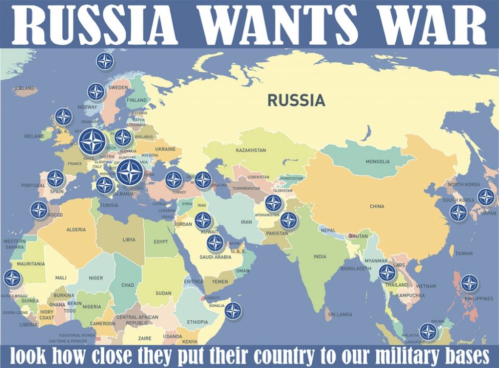 Базы НАТО по периметру границ России