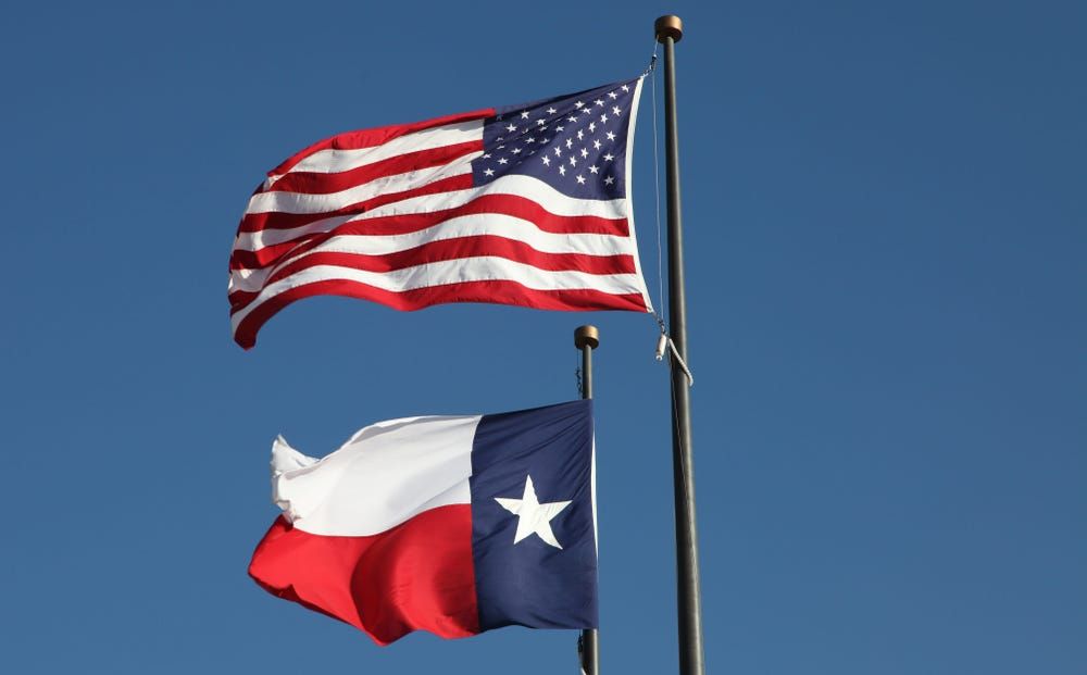 Флаги США и Республики Техас
