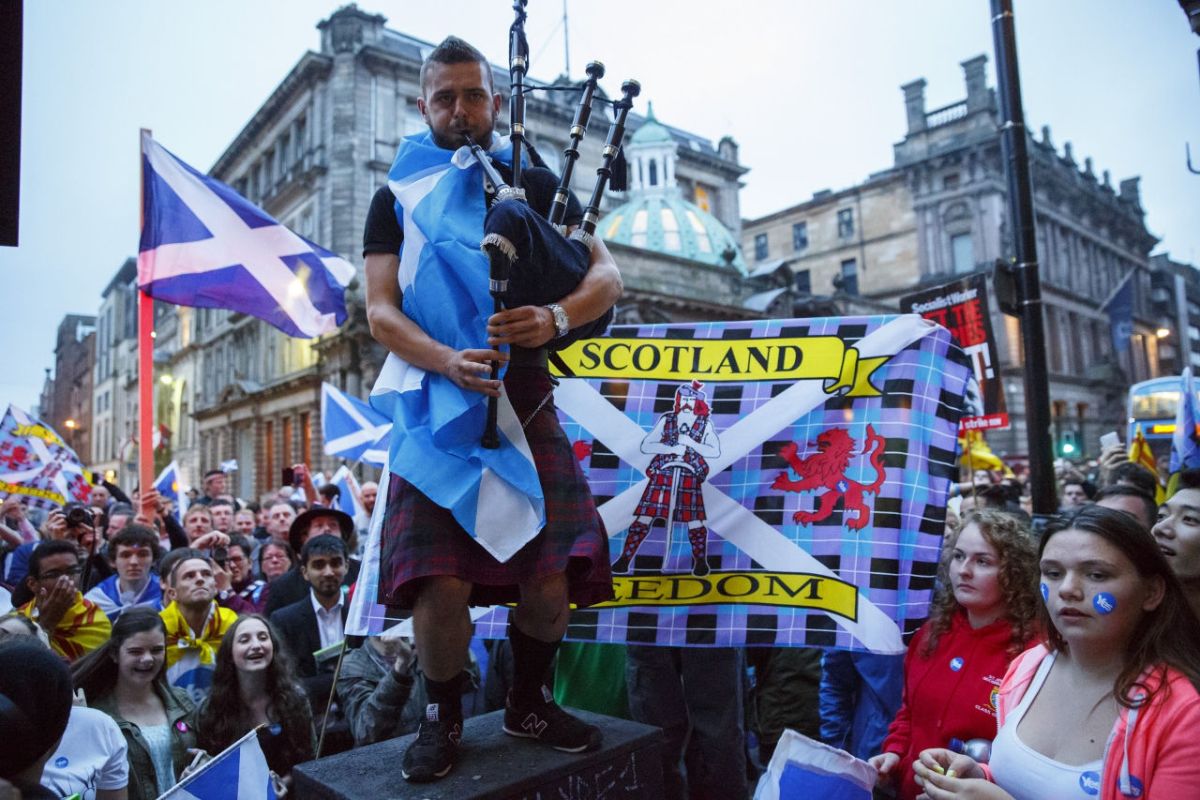 Демонстрация сторонников независимости Шотландии