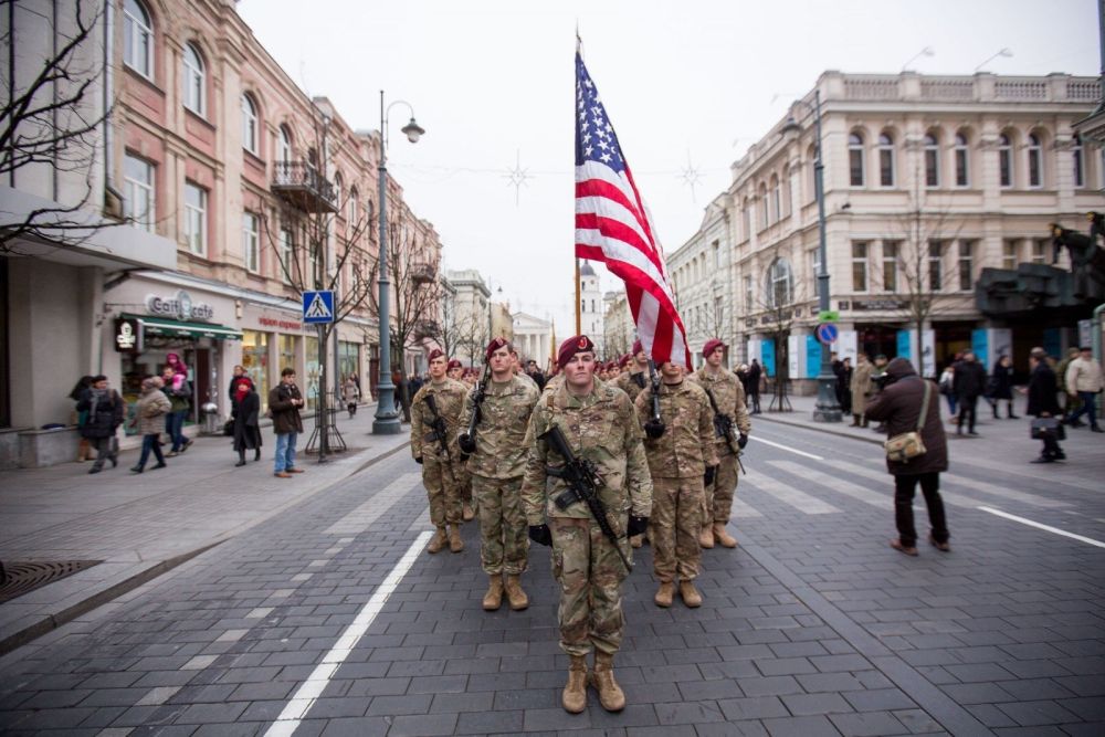 Американские военные в Вильнюсе.