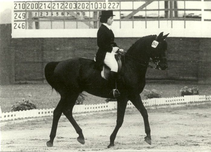 Олимпийская чемпионка по конной выездке Елена Петушкова и Пепел во время выступления на Олимпиаде 1972 года в Мюнхене.