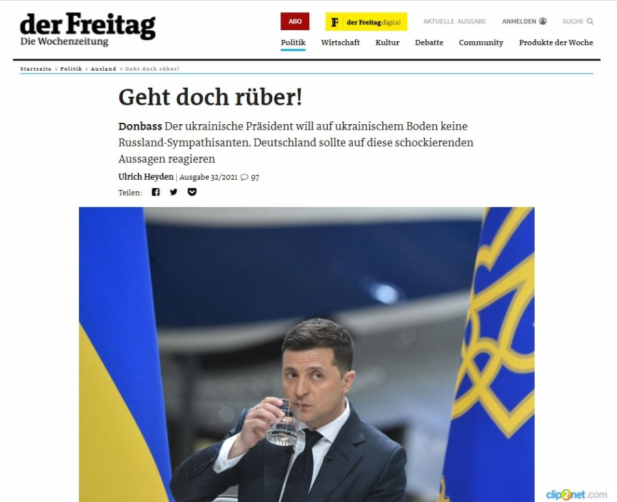 Freitag: Германии пора заступиться за Донбасс