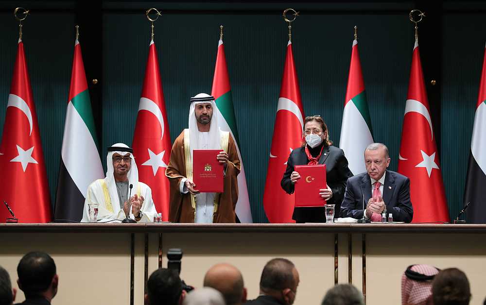 Подписание документов по итогам переговоров между Турцией и ОАЭ