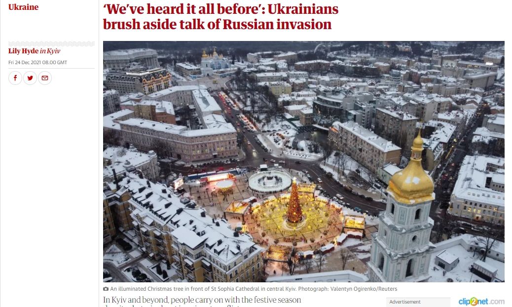 The Guardian: Украина готовится к Новому году, а не к войне