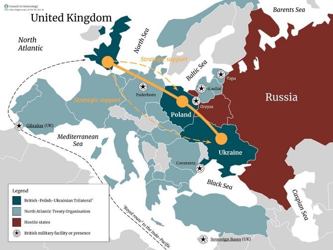 Лондон объявил о создании военного блока из Великобритании, Польши, Прибалтики и Украины (а также опосредованно Турции).