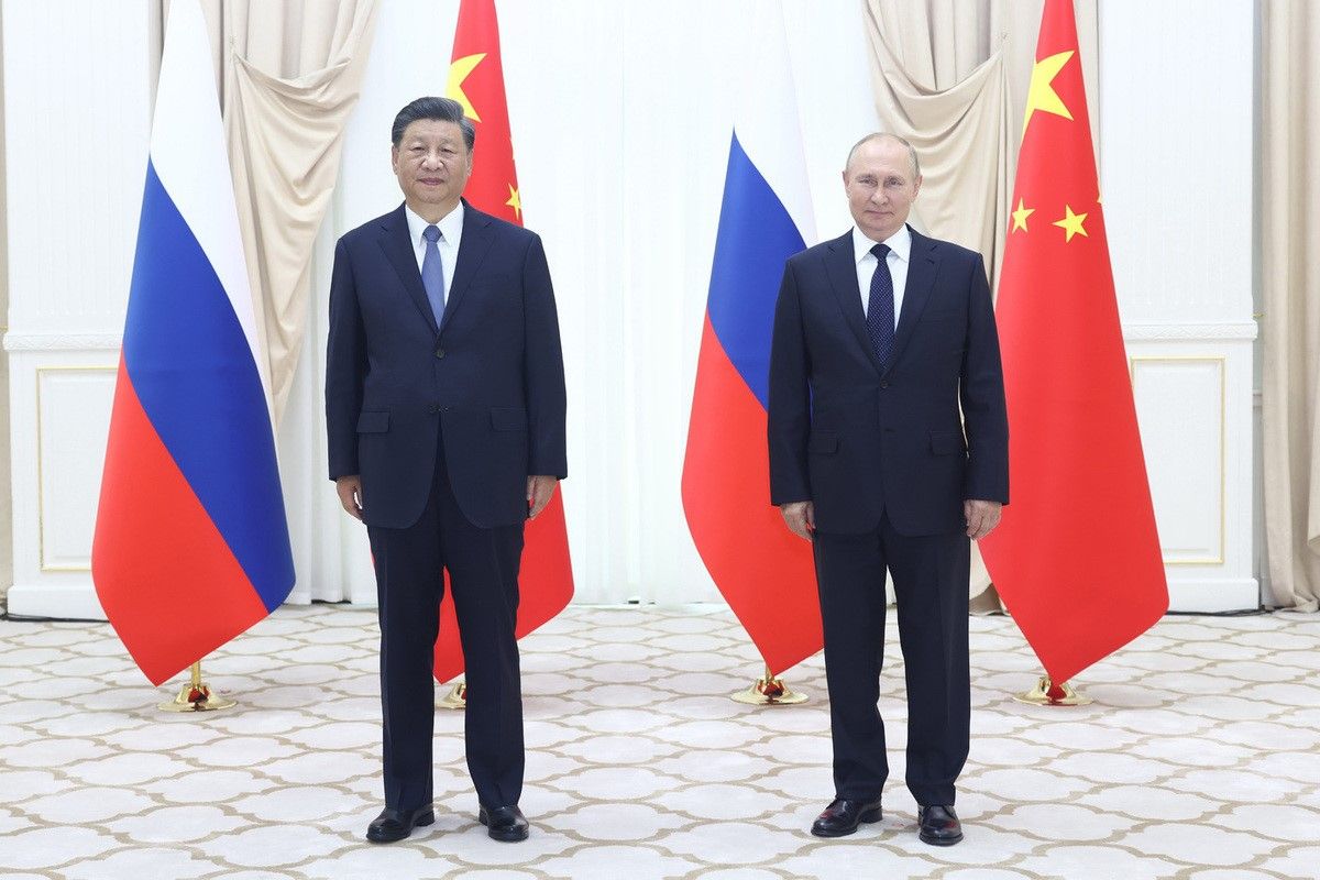 Си Цзиньпин и В. Путин в Самарканде