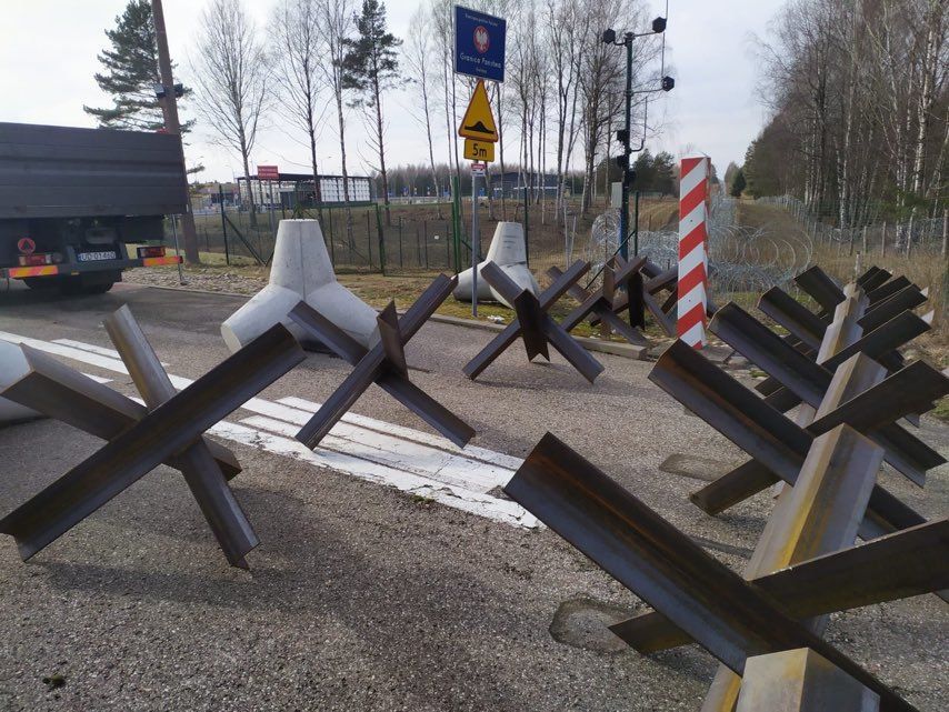 Польские укрепления на границе с Белоруссией