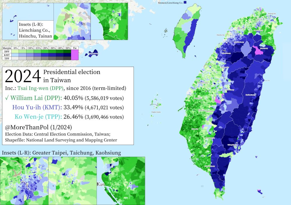 Результаты выборов на Тайване в очередной раз продемонстрировали раскол между востоком и западом острова