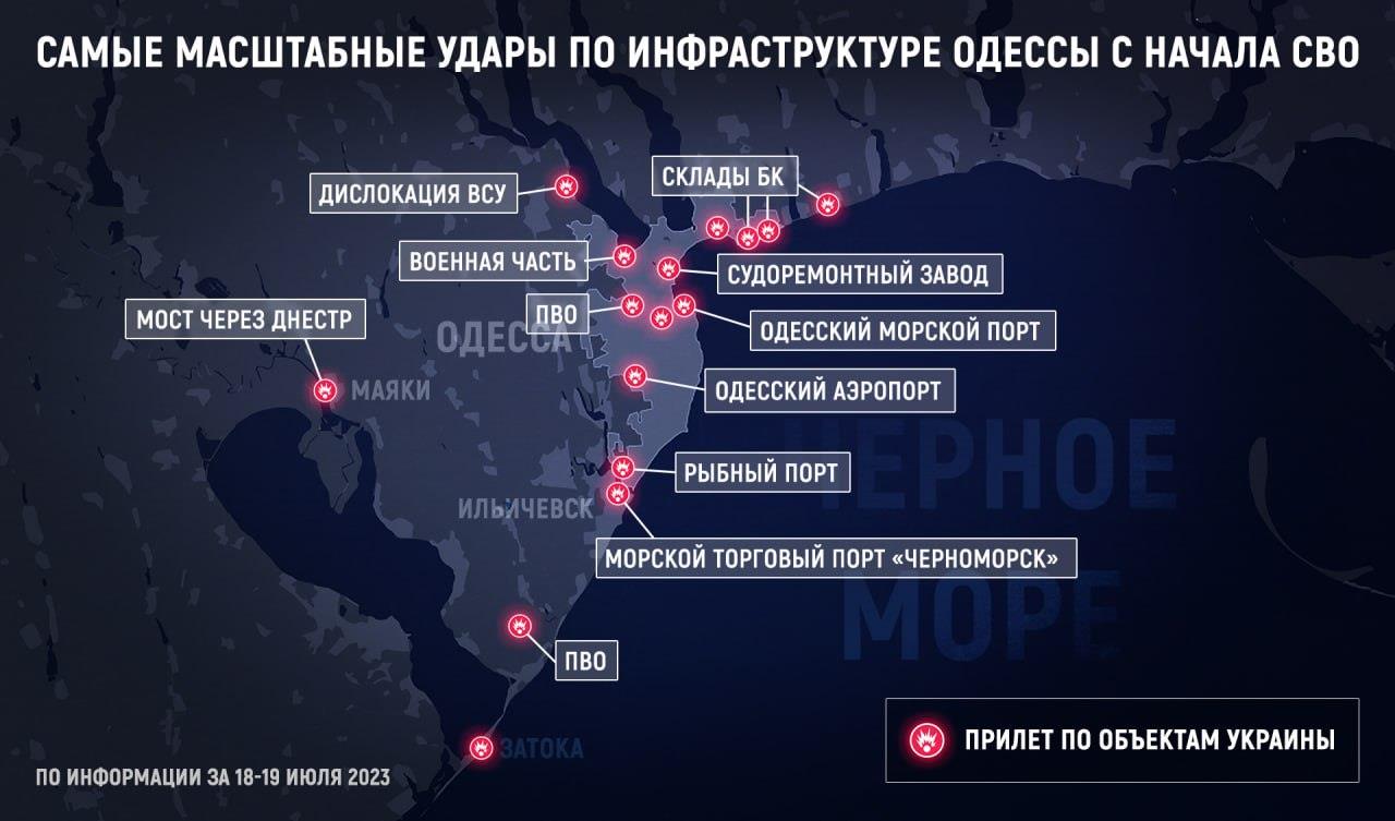 Удары по инфраструктуре ВСУ в районе Одессы