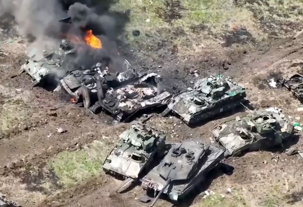 Уничтоженные танки Leopard и БМП Bradley в зоне СВО (Минобороны РФ)