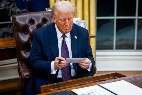 Дональд Трамп читает корреспонденцию