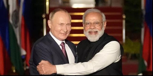 Президент России В. Путин и премьер-министр Индии Н. Моди