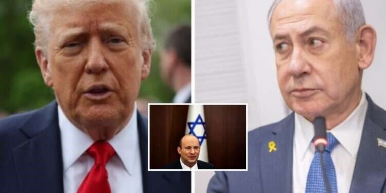 Дональд Трамп и Биньямин Нетаньяху (на врезке: Нафтали Беннет)