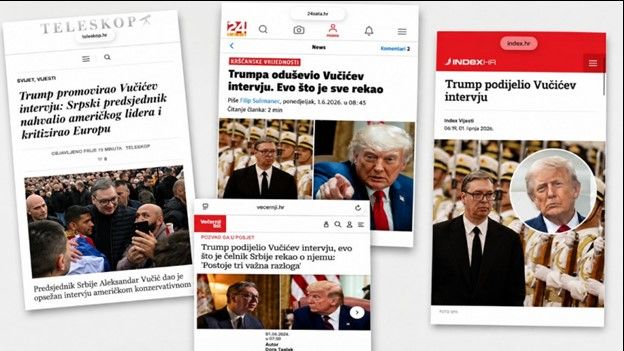 Заголовки хорватских газет о «теплых чувствах» Вучича и Трампа
