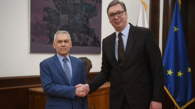 Посол России А. Боцан-Харченко и президент Сербии А. Вучич 