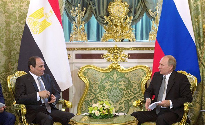 Президент Египта Ас-Сиси и В. Путин