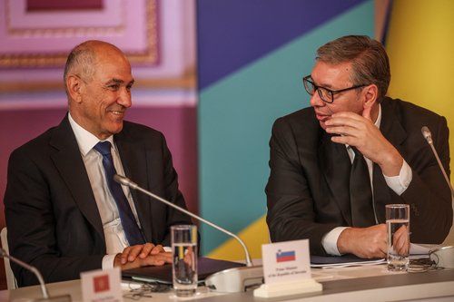 Премьер Словении Янез Янша и президент Сербии Александр Вучич