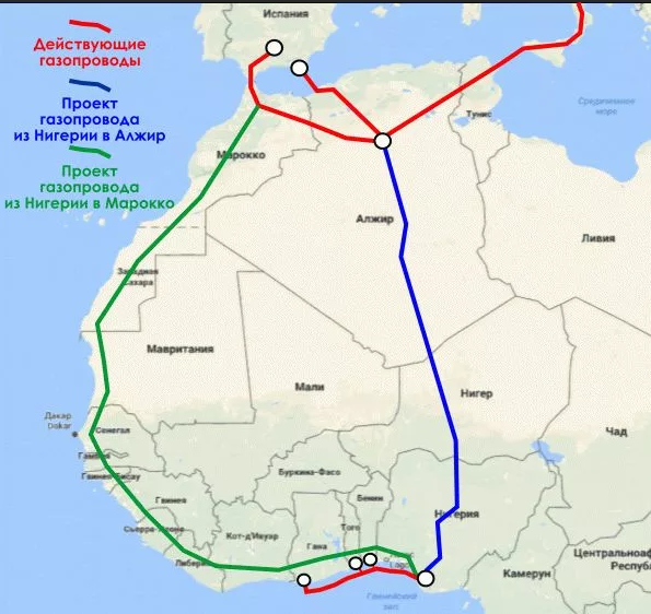Проекты экспортных нефтепроводов из Нигерии в Европу