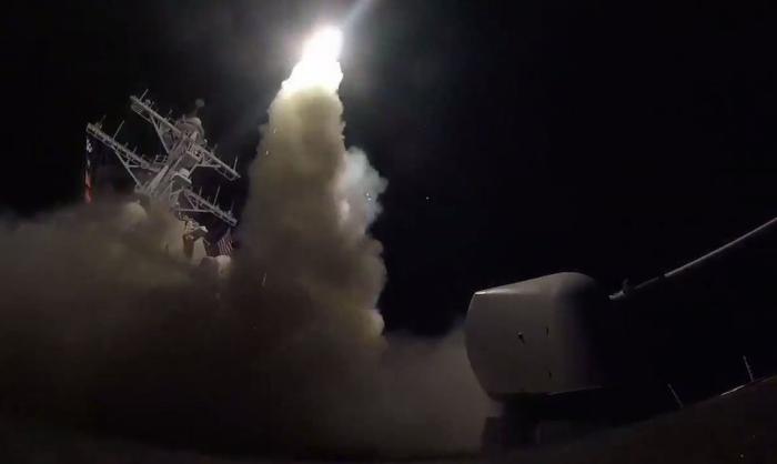 В ночь на 14 апреля вооружённые силы США, Британии и Франции нанесли ракетный удар по территории Сирии. Большинство ракет не достигли целей и были либо сбиты системами ПВО, либо средствами радиоэлектронной борьбы (РЭБ) отклонены от заданной траектории.