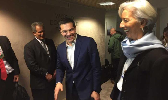 Премьер-министр Греции Алексис Ципрас и глава МВФ Кристин Лагард