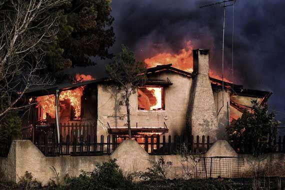 Пожары в Греции.